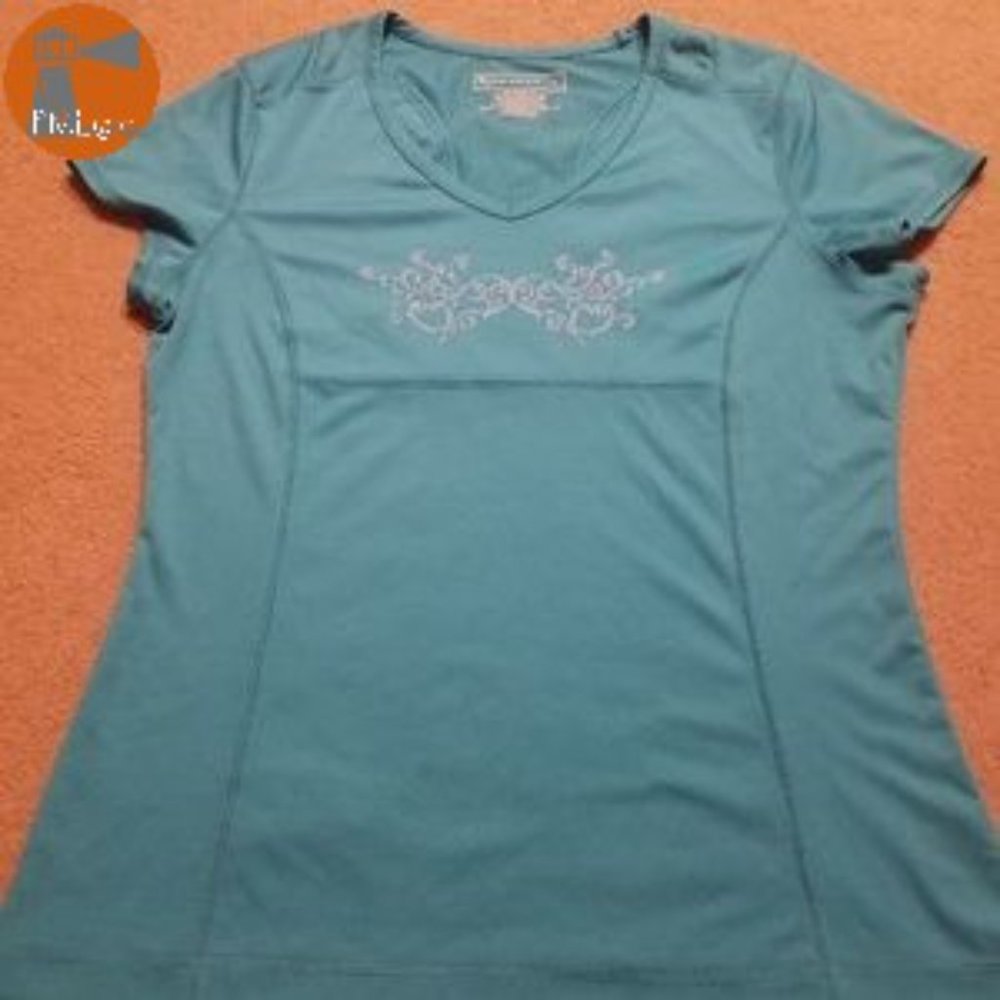 Tek Gear Large Teal Athletic Top short sleeve